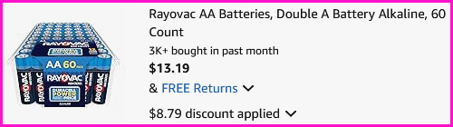Rayovac Checkout Screen