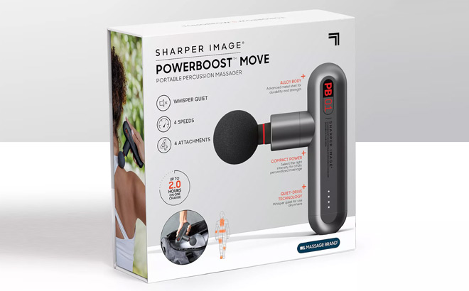Sharper Image Powerboost Move Deep Tissue Travel Percussion Massager
