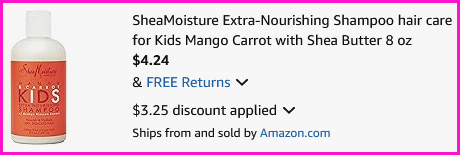 SheaMoisture Kids Shampoo Checkout Screen