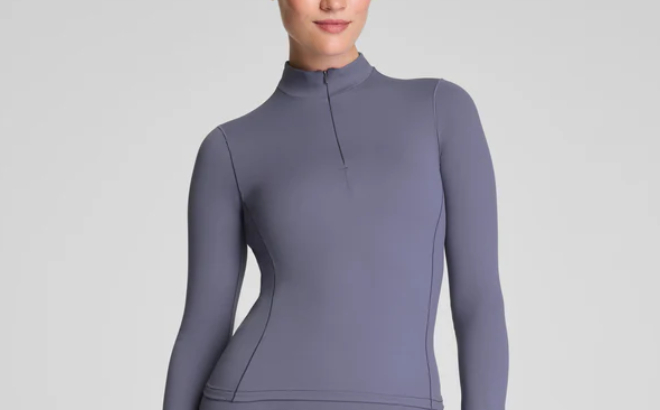 Spanx Brushed Contour Half Zip