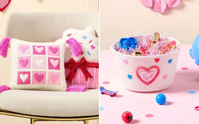 Spritz Valentines Day Small Giftable Heart Grid Pillow Spritz Valentines Day Small Giftable Heart Grid Pillow