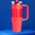 Stanley Quencher ProTour Flip Straw Tumbler on the Blue Table