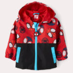 The Childrens Place Toddler Boys Spidey Windbreaker Jacket on the Neutral Background