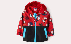 The Childrens Place Toddler Boys Spidey Windbreaker Jacket on the Neutral Background
