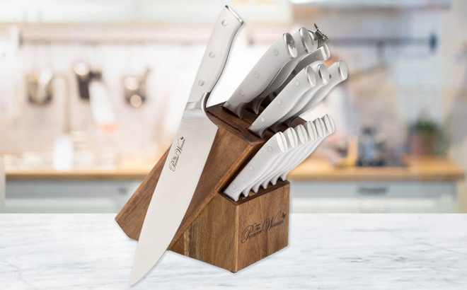 The Pioneer Woman 14 Piece Stainless Steel Knife Block Set The Pioneer Woman 14 Piece Stainless Steel Knife Block Set