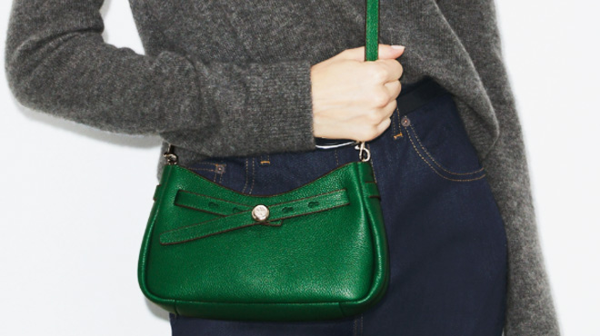 Tory Burch Romy Zip Top Leather Crossbody Bag