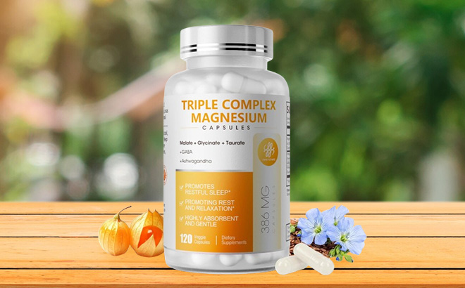 Triple Magnesium Complex Supplements on the Table