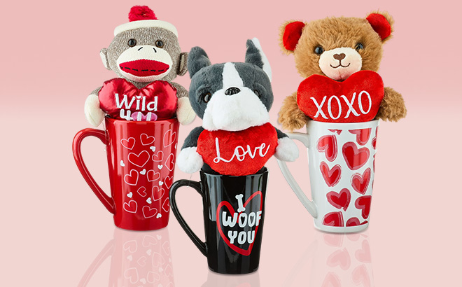 Valentines Day Plush Mug Gift Set