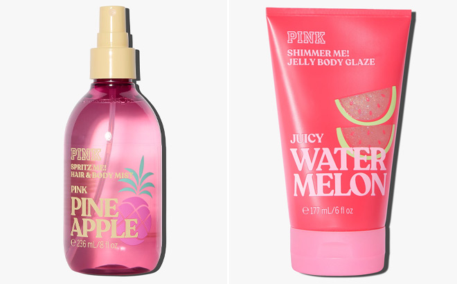 Victorias Secret Juicy Watermelon Hair and Body Mist and Juicy Watermelon Jelly Body Glaze