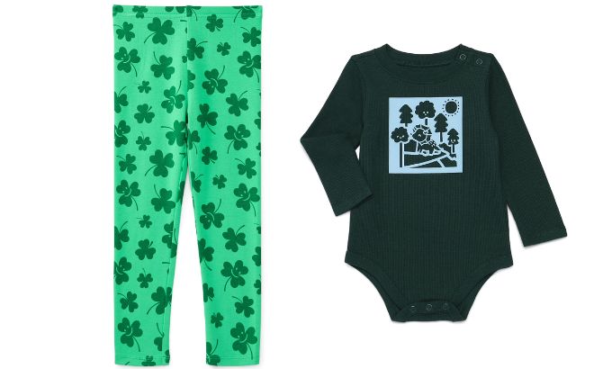 Way To Celebrate St Patricks Day Toddler Girls Leggings and Garanimals Baby Boy Graphic Thermal Bodysuit Way To Celebrate St Patricks Day Toddler Girls Leggings and Garanimals Baby Boy Graphic Thermal Bodysuit