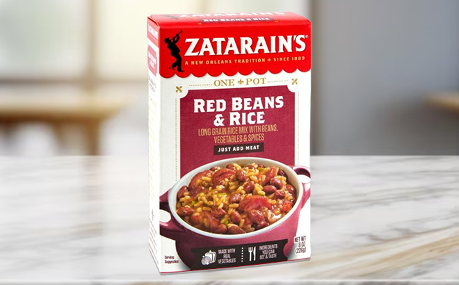 Zatarains Red Beans Rice on a Table