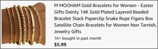 14K Gold Plated Bracelets Set at Checkout