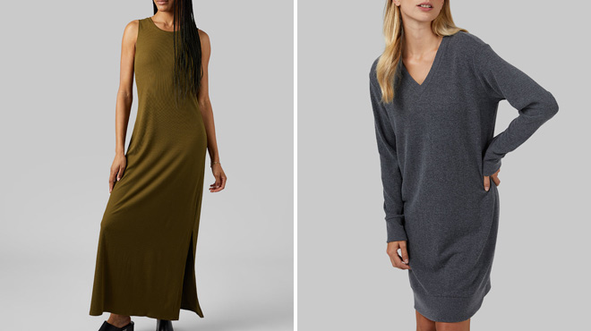 32 Degrees Womens Soft Rib Maxi Dress