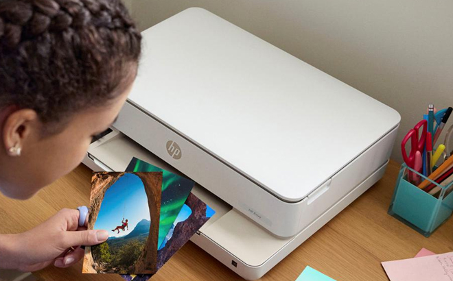 A Girl Using the HP Envy 6155e All In One Printer A Girl Using the HP Envy 6155e All In One Printer