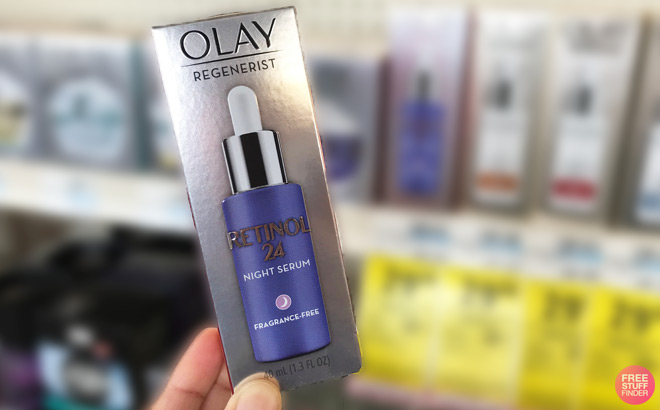 A Person Holding Olay Regenerist Retinol Night Serum