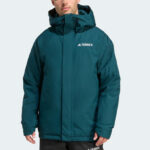 A Person Wearing Adidas Mens Terrex Insulated Jacket
