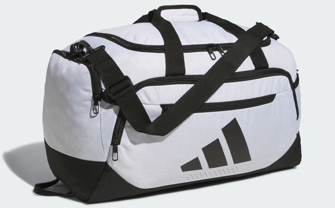 Adidas Defender 5 Small Duffel Bag in White and Black Color