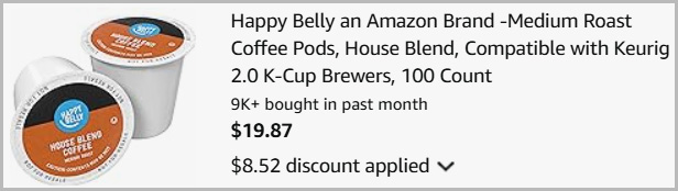 Amazon Brand Coffee Pods at Checkout