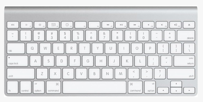 Apple Wireless Keyboard on White Background