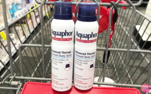 Aquaphor Advanced Therapy Ointment Body Sprays in a Cart at CVS