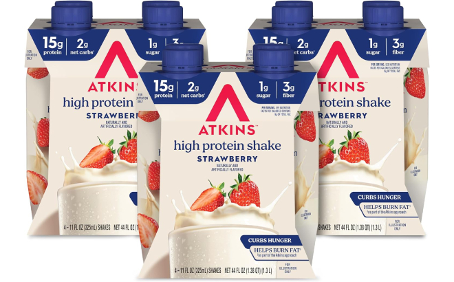 Atkins Strawberry Flavored Protein Shake 12 Pack Atkins Strawberry Flavored Protein Shake 12 Pack