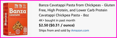 Banza Cavatappi Pasta from Chickpeas Checkout Screen