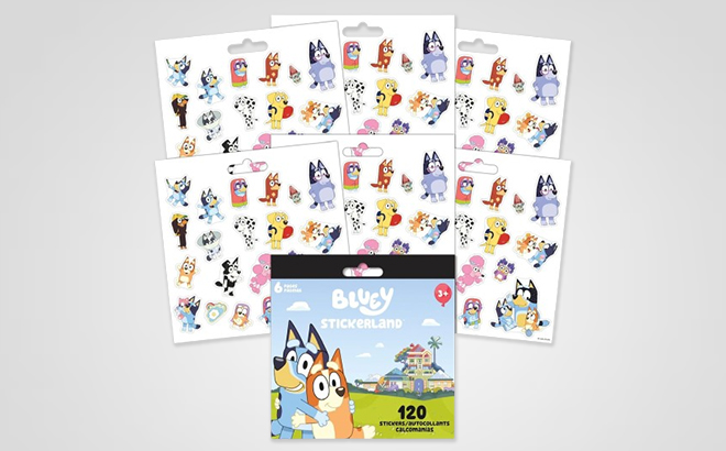 Bluey 6 Page Mini Stickerland Pad with 120 Stickers