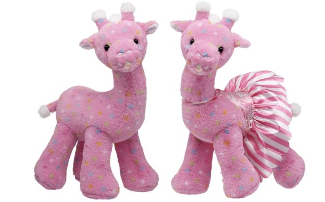 Build A Bear Pink Frosted Animal Cookie Giraffe Stuffed Animal and Pink Frosted Animal Cookie Giraffe Stuffed Animal Scented Gift Set