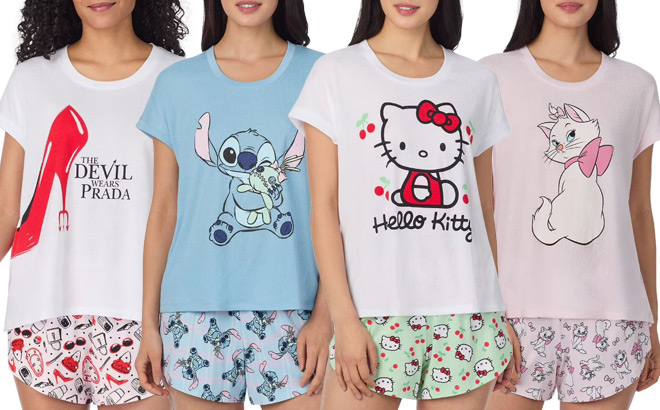 Character Ladies 2 Piece Pajama Sets Character Ladies 2 Piece Pajama Sets