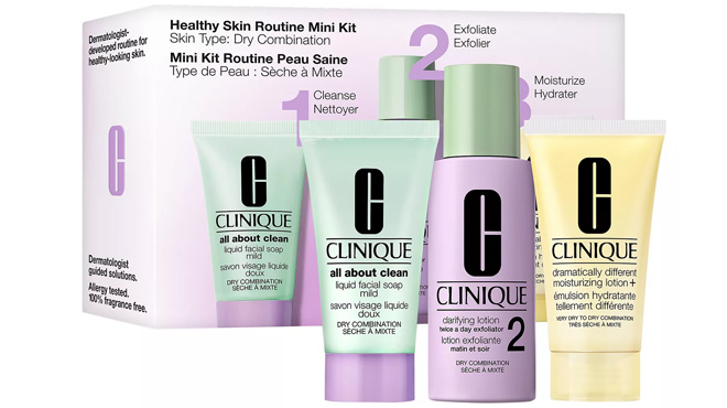 Clinique 3 Piece Healthy Skin Routine Mini Skincare Set