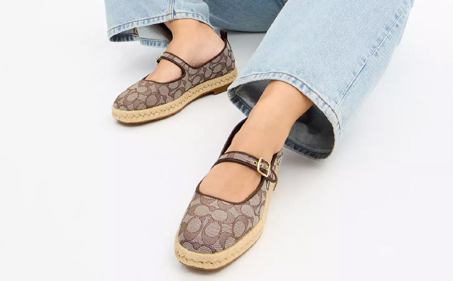 Coach Outlet Mary Jane Espadrille In Signature Jacquard