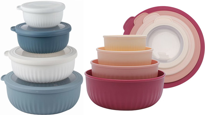 Cook With Color Wide Mixing Bowls with Lids 8 Piece Set Cook With Color Wide Mixing Bowls with Lids 8 Piece Set