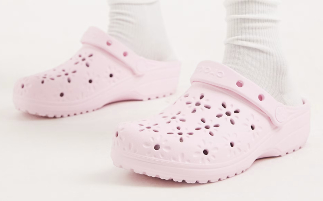 Crocs Classic Floral Cut Out Clogs