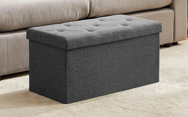 DUMOS 30 inch Foldable Storage Ottoman Bench