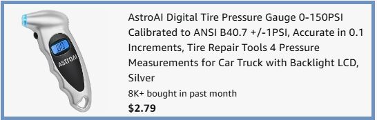 Digital Tire Pressure Gauge Checkout Page