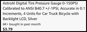 Digital Tire Pressure Gauge Checkout