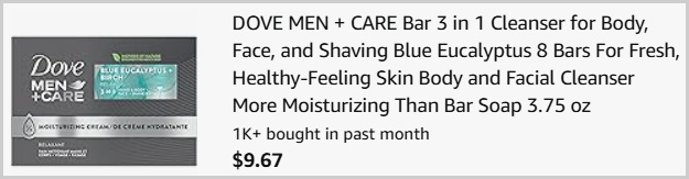 Dove MenCare 3 in 1 Body Cleanser Bar 8 Pack at Checkout