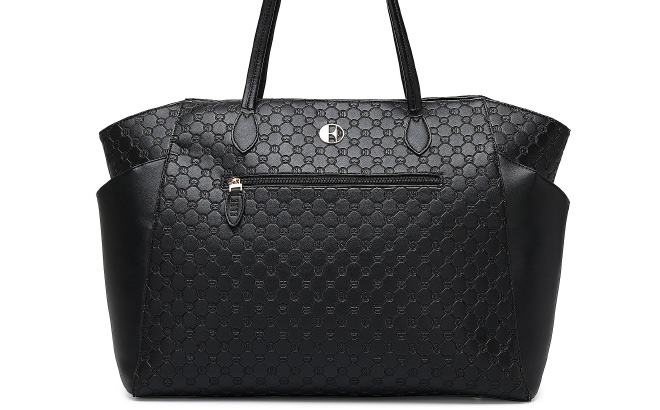Elle Compass Vegan Leather Monogram Weekender Tote Bag