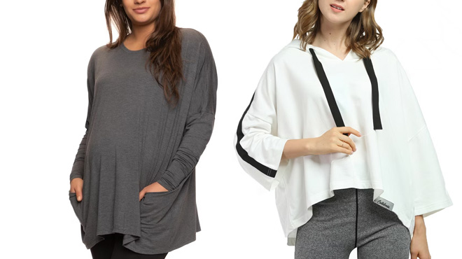Felina Modal Span Side Drape Maternity Top