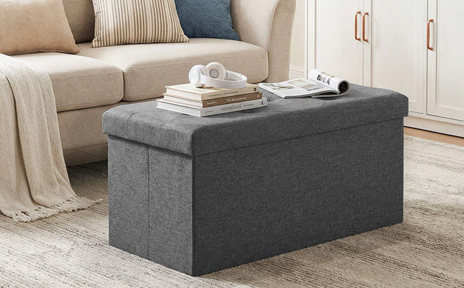 Folding Storage Ottoman Bench
