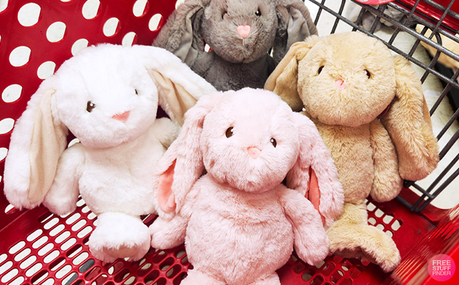 Four Gigglescape 11 Inch Bunnies in Target Cart Four Gigglescape 11 Inch Bunnies in Target Cart