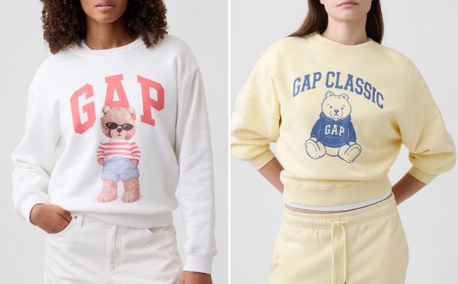 GAP Factory Gap Logo Sweatshirt and Oversized Gap Graphic Wedge Crewneck Sweatshirt GAP Factory Gap Logo Sweatshirt and Oversized Gap Graphic Wedge Crewneck Sweatshirt