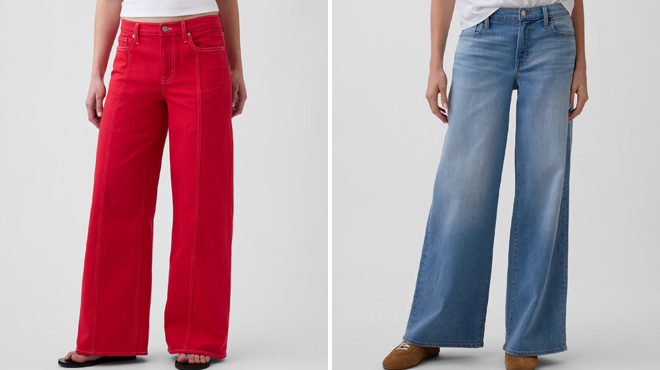 GAP Factory Mid Rise Wide Leg Jeans