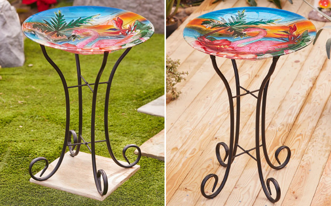 Glass Single Tier Birdbath Glass Single Tier Birdbath