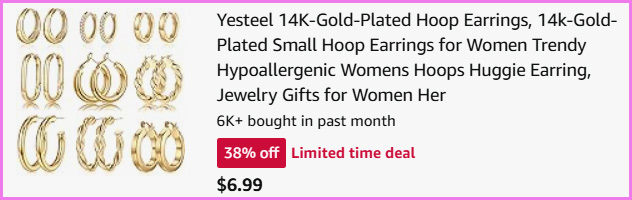 Gold Hoop Earrings at Checkout