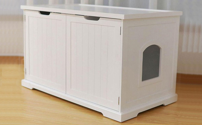 Hidden Litter Box Bench