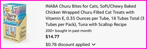 INABA Churu Bites for Cats Checkout Screen