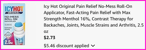 Icy Hot Pain Relief Checkout Screen
