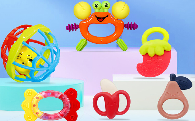 JKHEPL 14 Piece Baby Rattles Set