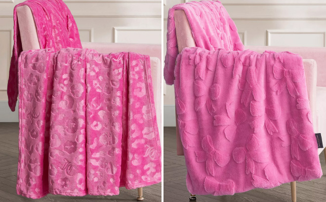 Juicy Couture Embossed Plush Oversized Throw